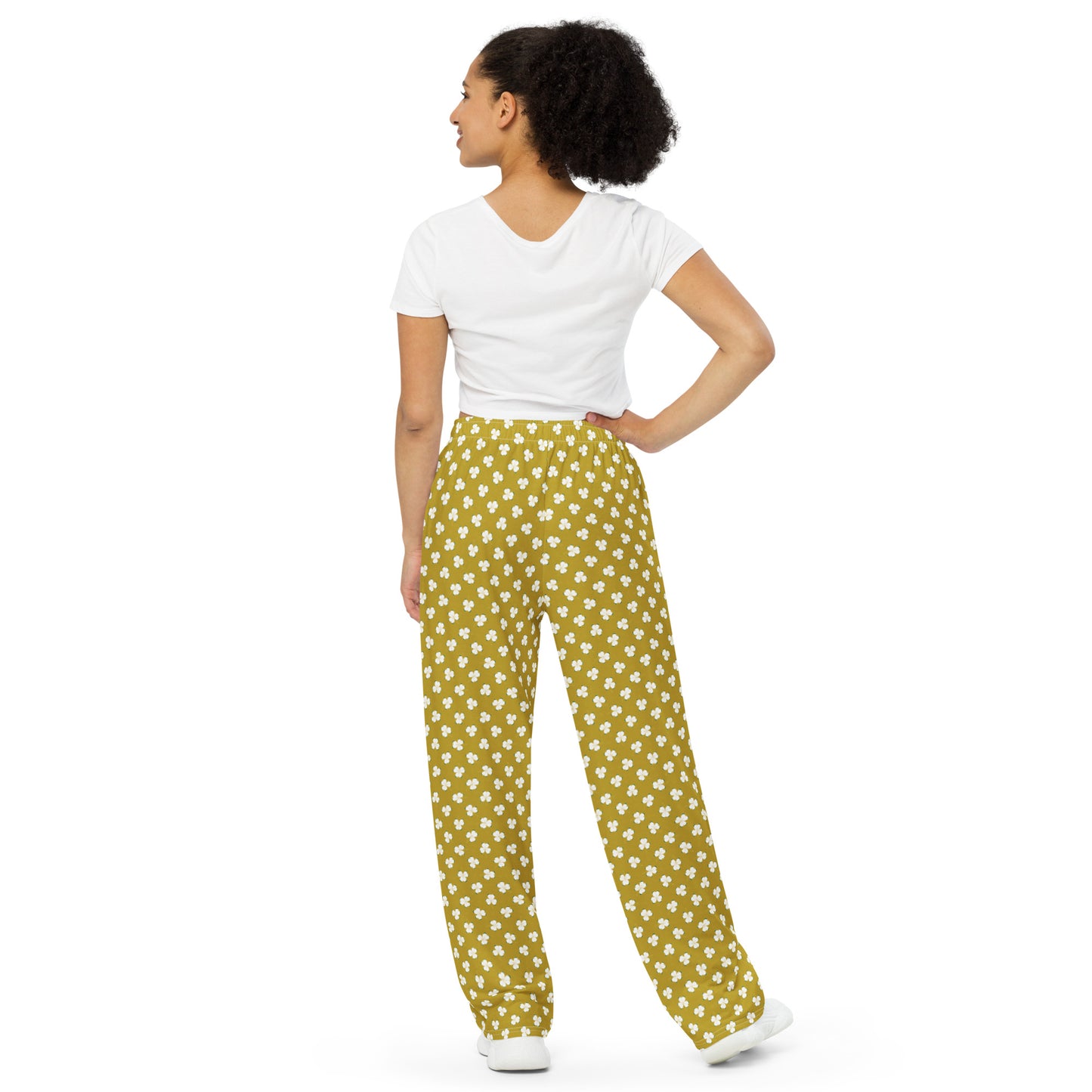 Paddy O'Connell Distillery Shamrock Pattern Print Pants- Gold