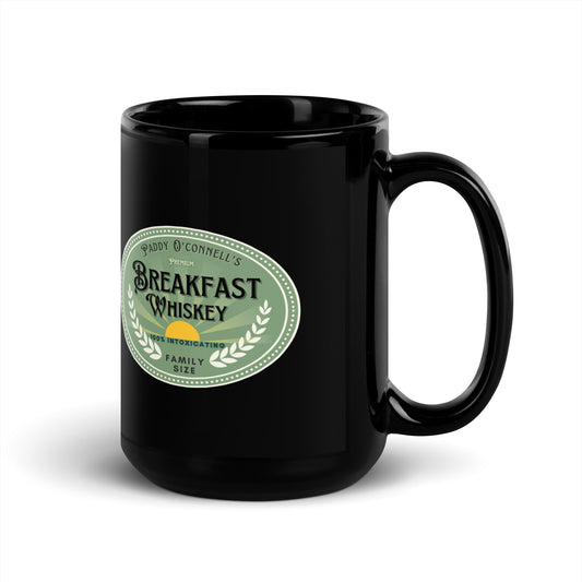 Paddy O'Connell Breakfast Whiskey Coffee Black Glossy Mug